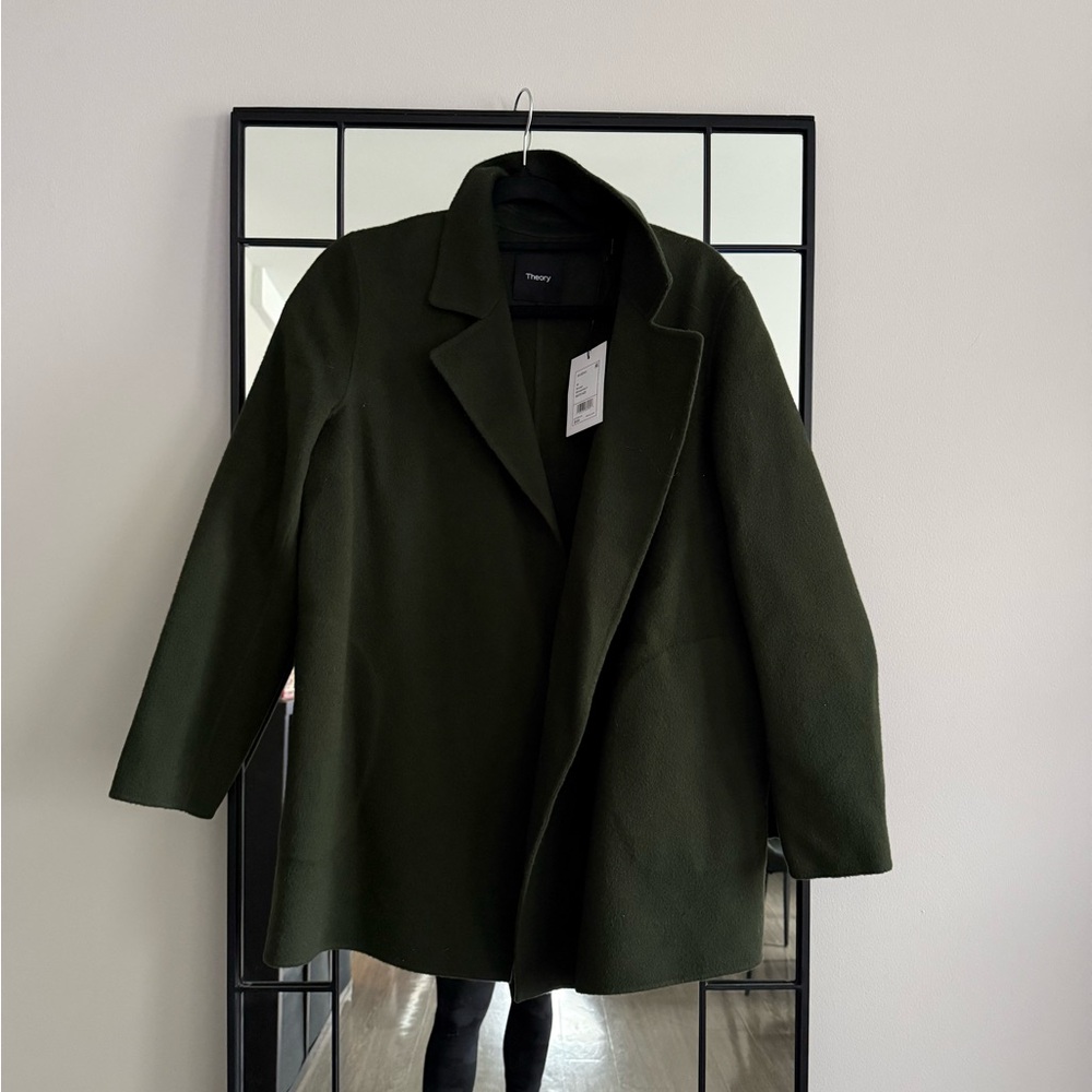 Theory Women's Dark Green Trench Coat